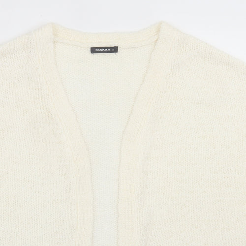Roman Womens Ivory V-Neck  Acrylic Cardigan Jumper Size 14