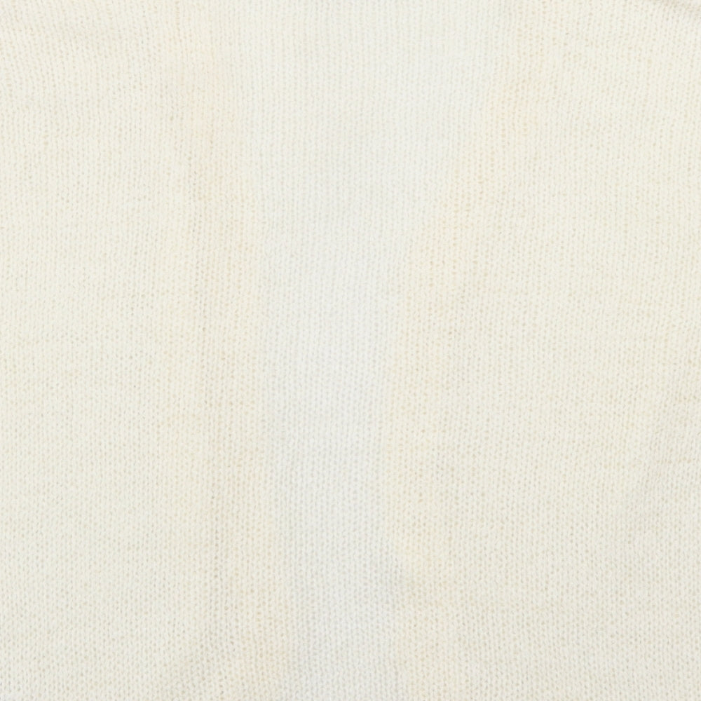 Roman Womens Ivory V-Neck  Acrylic Cardigan Jumper Size 14