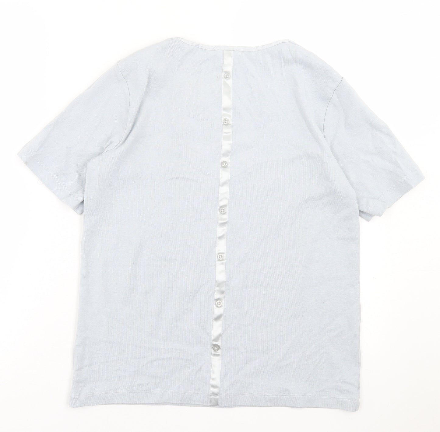 Emreco Womens Blue  Cotton Basic T-Shirt Size 14 Scoop Neck