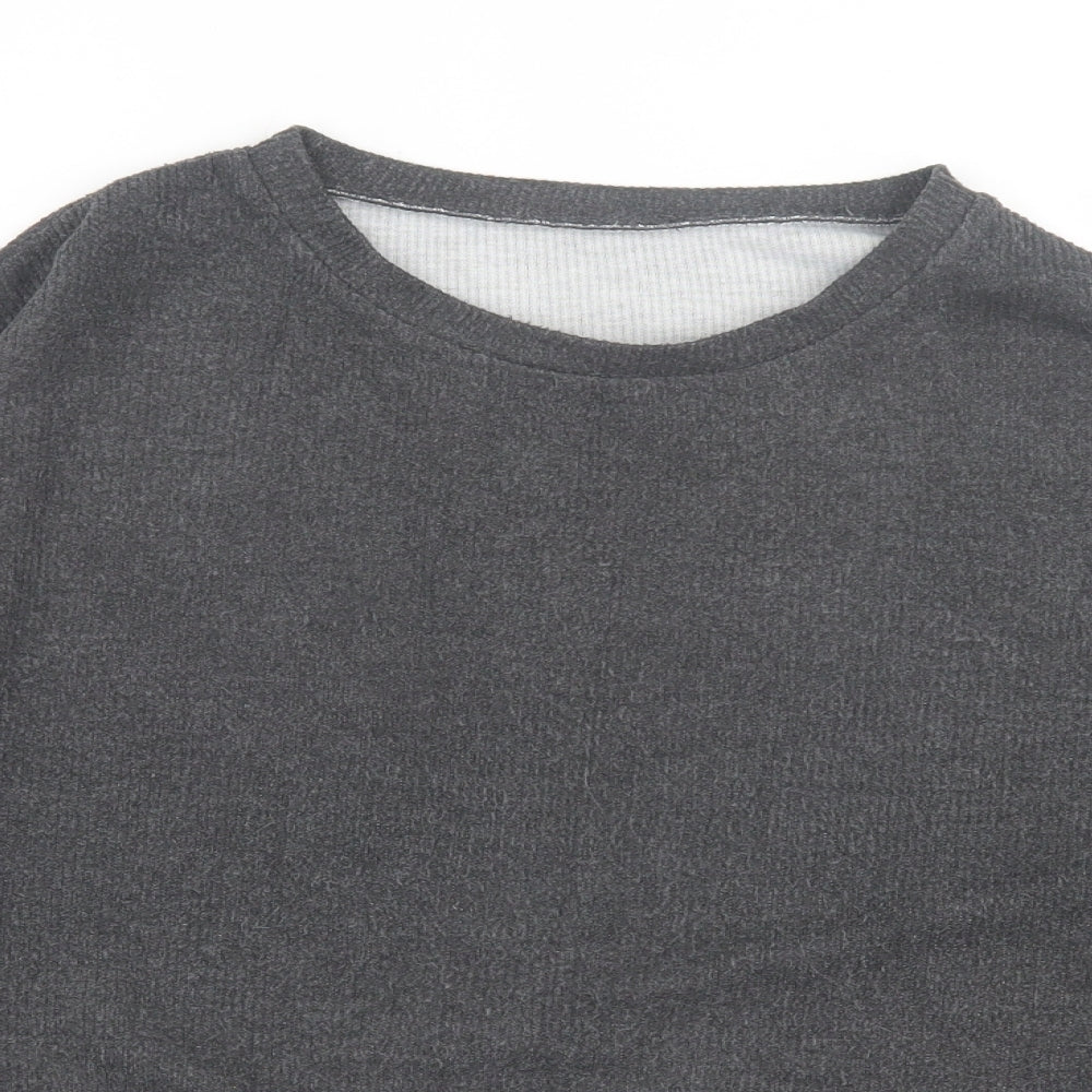 New Look Womens Grey Crew Neck  Polyester Pullover Jumper Size 18