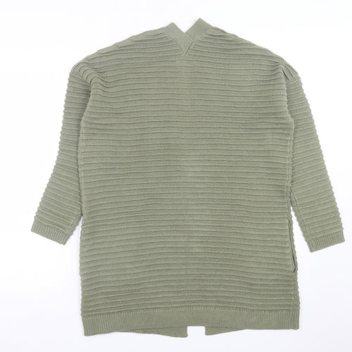 Papaya Womens Green V-Neck  Acrylic Cardigan Jumper Size S