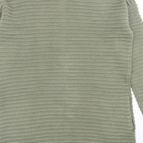 Papaya Womens Green V-Neck  Acrylic Cardigan Jumper Size S
