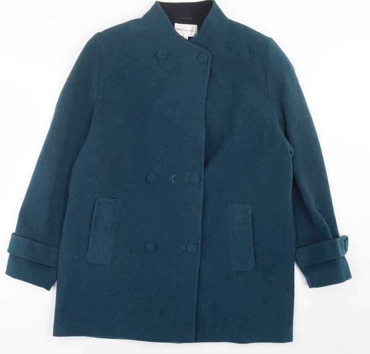 EWM Womens Green   Overcoat Coat Size 16  Button