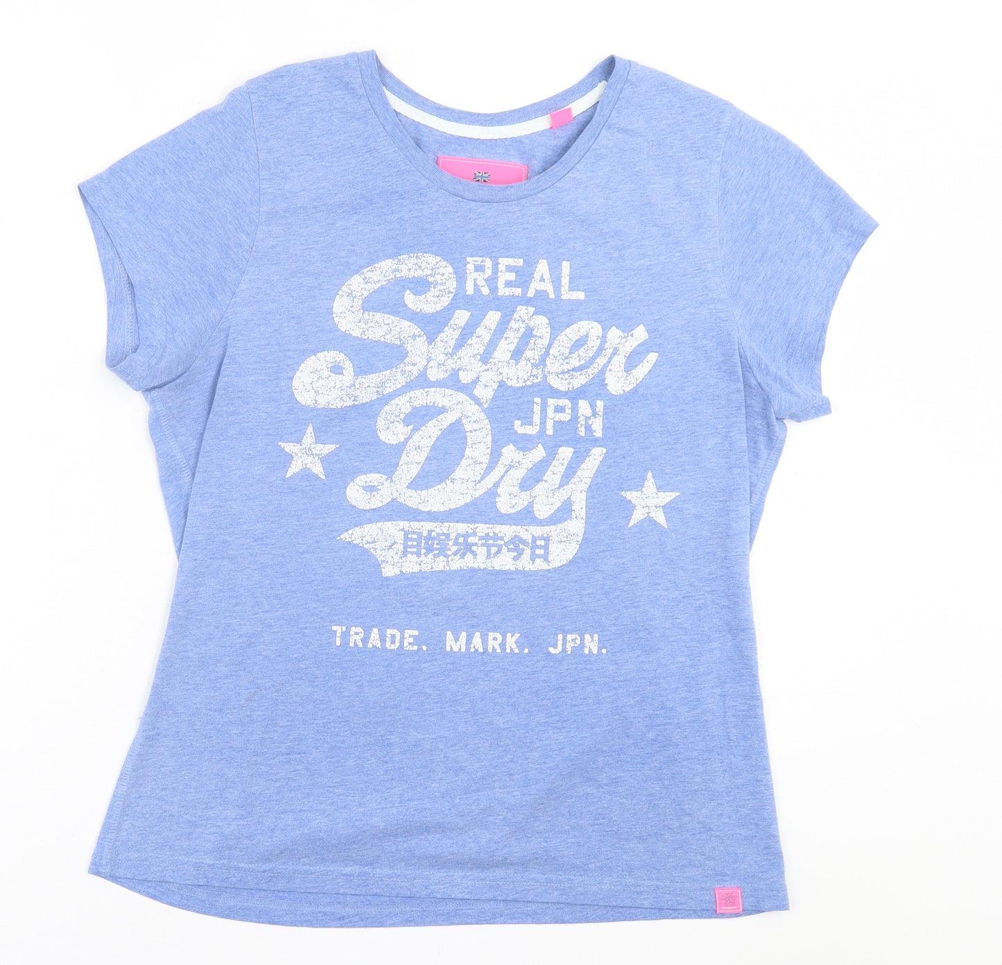 Superdry Womens Black  Cotton Basic T-Shirt Size 16 Crew Neck