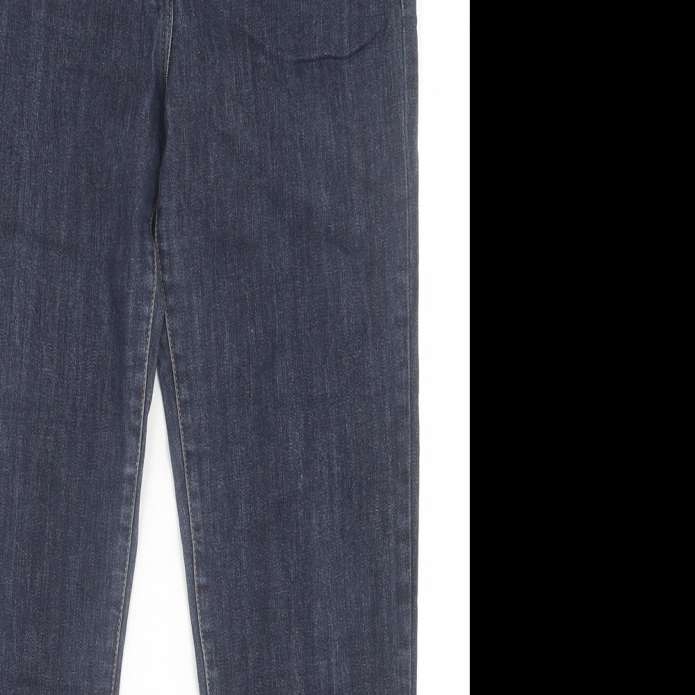 NEXT Womens Blue  Cotton Straight Jeans Size 14 L29 in Slim Button