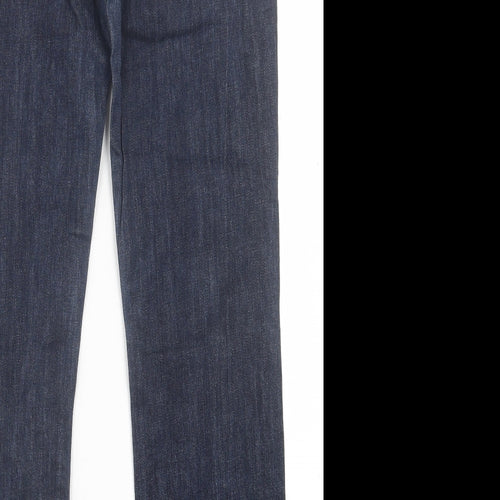 NEXT Womens Blue  Cotton Straight Jeans Size 14 L29 in Slim Button