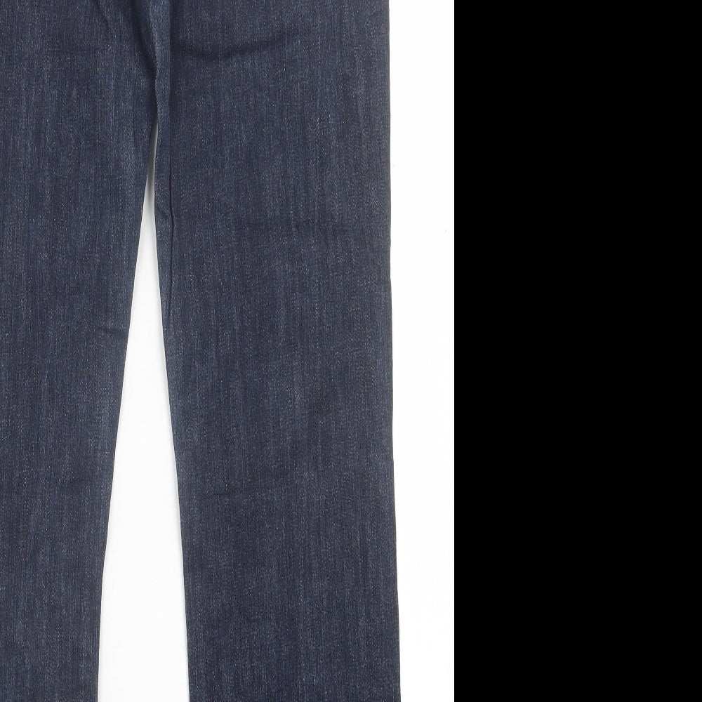 NEXT Womens Blue  Cotton Straight Jeans Size 14 L29 in Slim Button