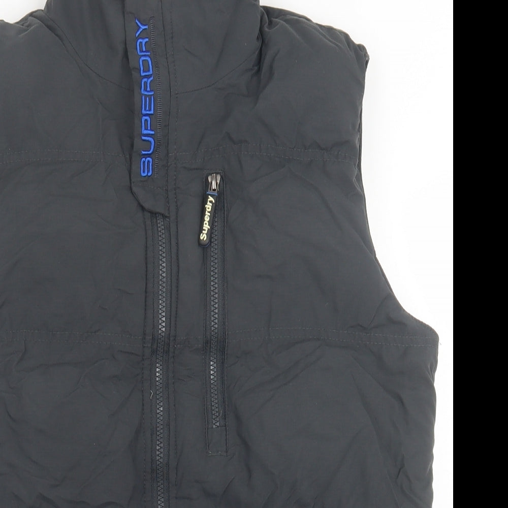 Superdry Mens Black   Gilet Jacket Size M  Zip