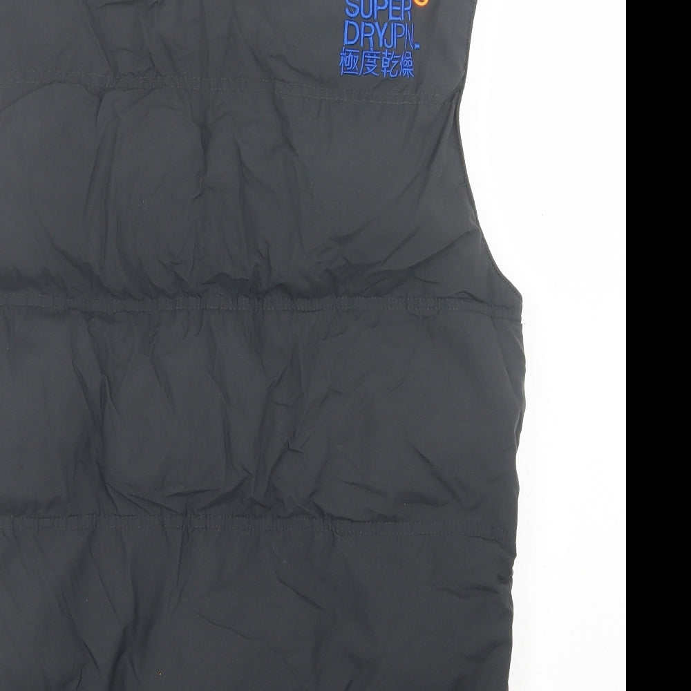 Superdry Mens Black   Gilet Jacket Size M  Zip