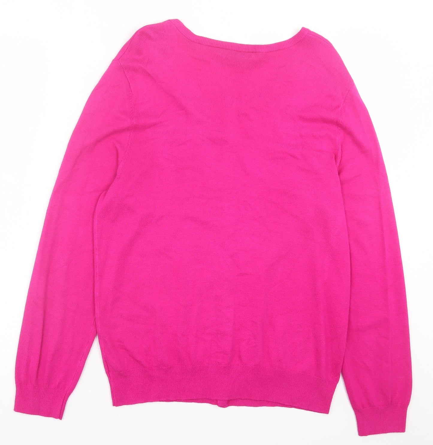 George Womens Pink Crew Neck  Viscose Cardigan Jumper Size 12