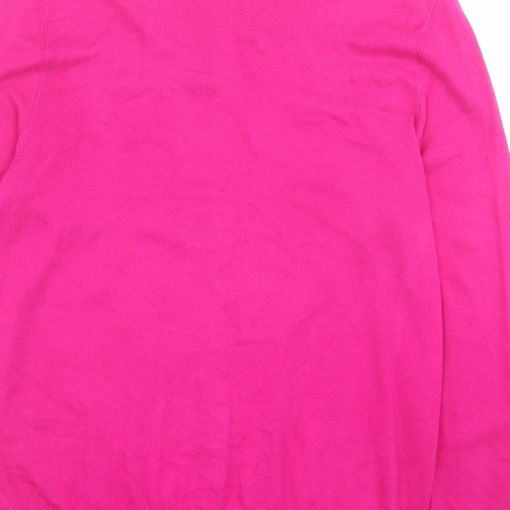 George Womens Pink Crew Neck  Viscose Cardigan Jumper Size 12