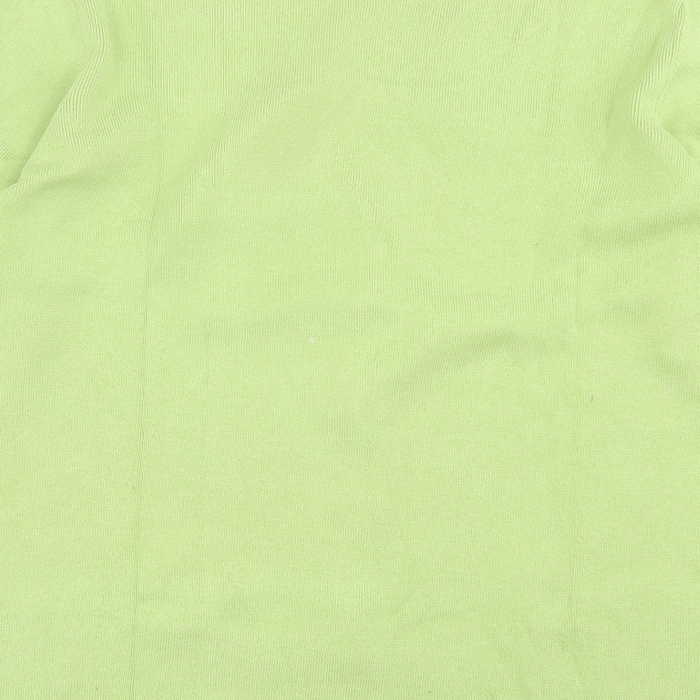 Landsend Womens Green V-Neck  Cotton Cardigan Jumper Size 18