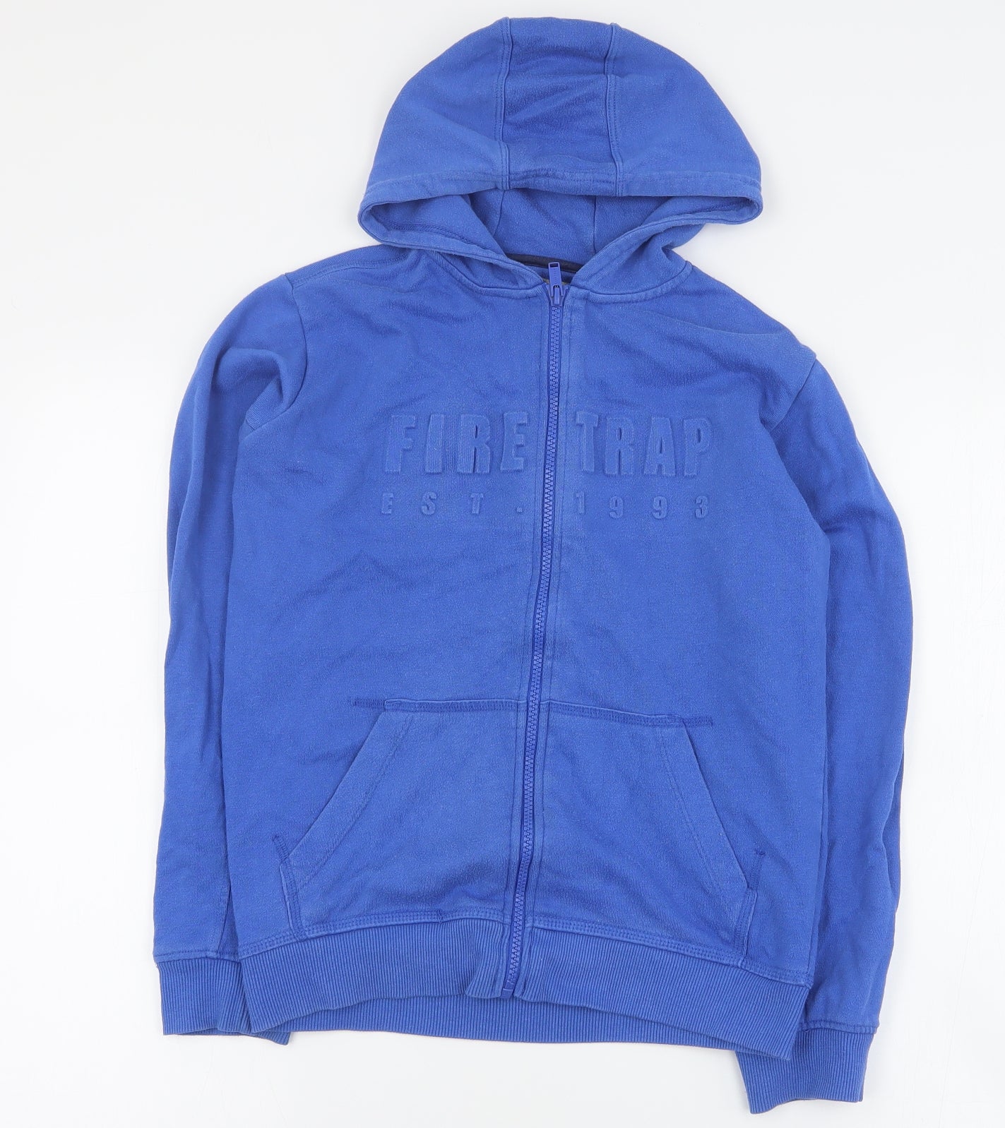 Firetrap Boys Blue  Cotton Full Zip Hoodie Size 12-13 Years  Zip