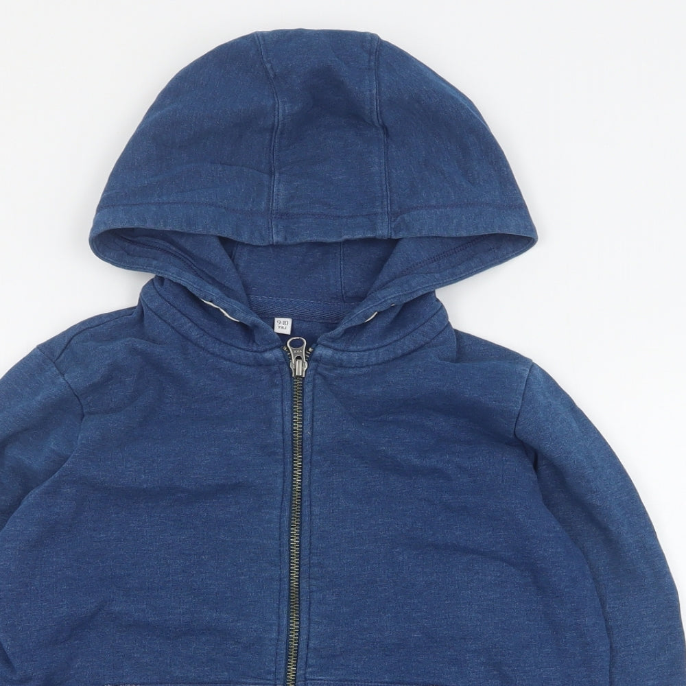 Marks and Spencer Boys Blue  Polyester Full Zip Hoodie Size 9-10 Years  Zip