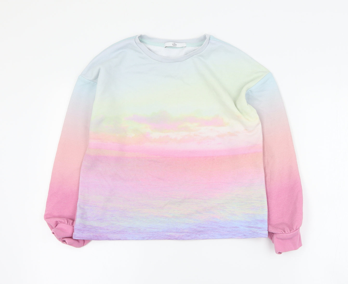 Marks and Spencer Girls Blue  Polyester Pullover Sweatshirt Size 10-11 Years  Pullover - Tie-dye