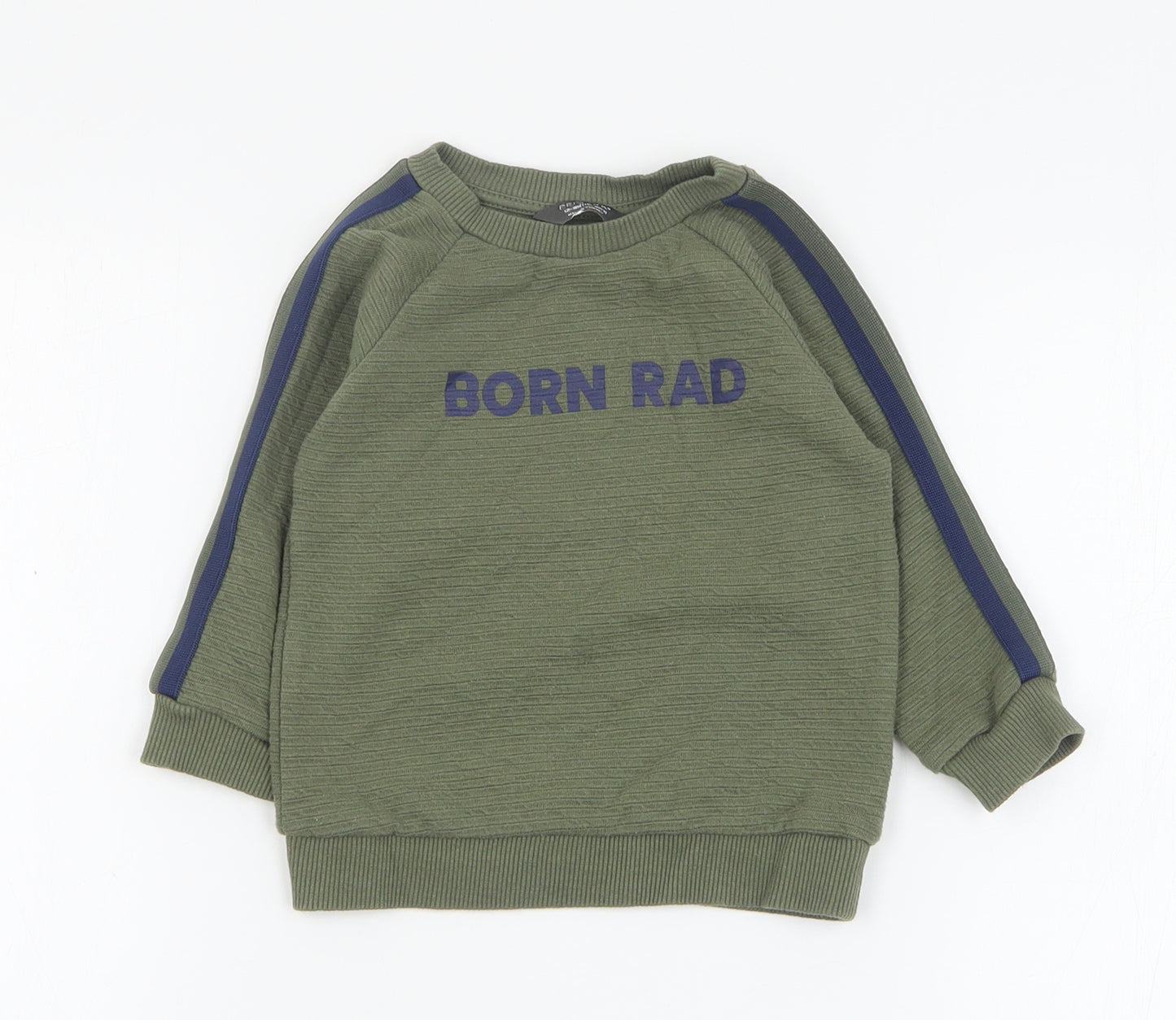 Primark Boys Green  Polyester Pullover Sweatshirt Size 12-13 Years  Pullover