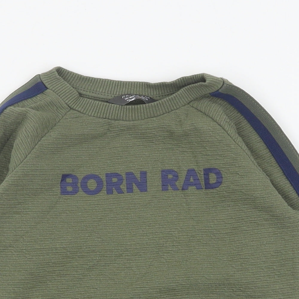 Primark Boys Green  Polyester Pullover Sweatshirt Size 12-13 Years  Pullover