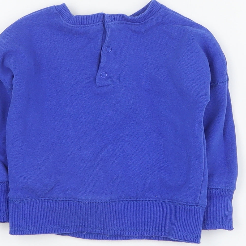 NEXT Baby Blue  Cotton Pullover Jumper Size 9-12 Months  Snap