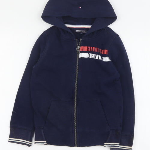 Tommy Hilfiger Boys Blue  Cotton Full Zip Hoodie Size 6 Years  Zip