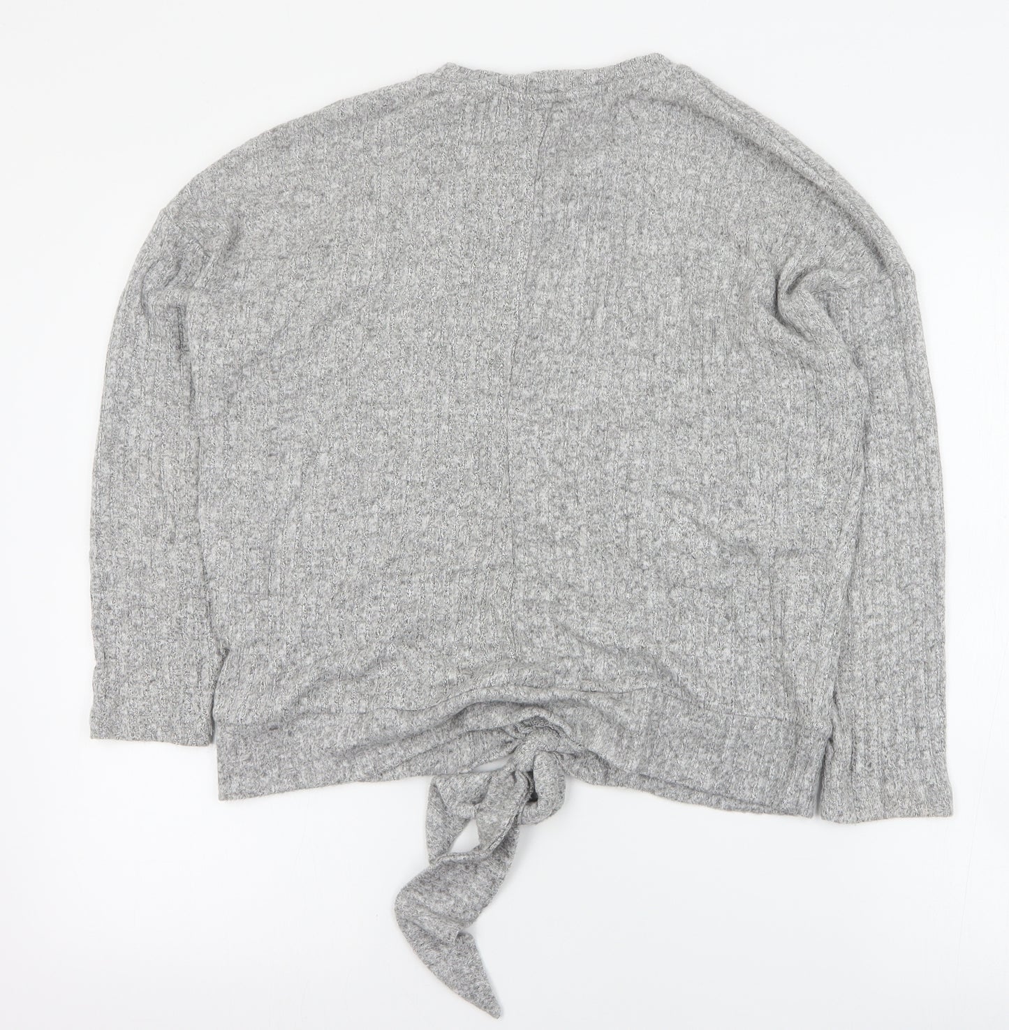 F&F Womens Grey Round Neck  Viscose Pullover Jumper Size 10
