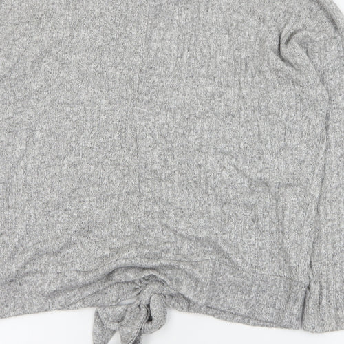 F&F Womens Grey Round Neck  Viscose Pullover Jumper Size 10