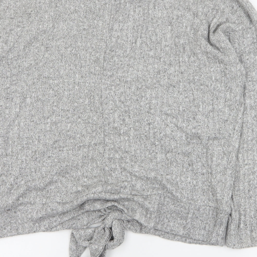 F&F Womens Grey Round Neck  Viscose Pullover Jumper Size 10