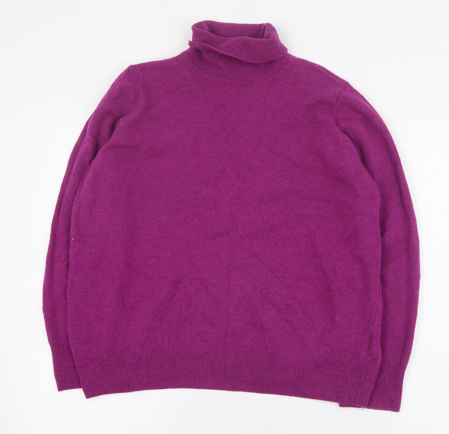 Marks and Spencer Womens Purple Roll Neck  Wool Pullover Jumper Size 20