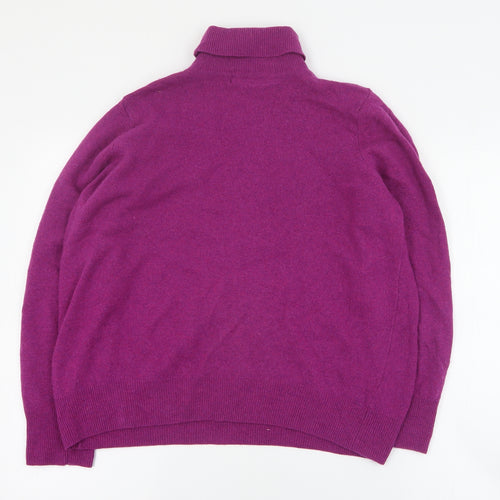 Marks and Spencer Womens Purple Roll Neck  Wool Pullover Jumper Size 20