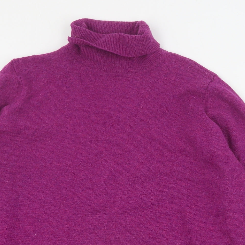Marks and Spencer Womens Purple Roll Neck  Wool Pullover Jumper Size 20