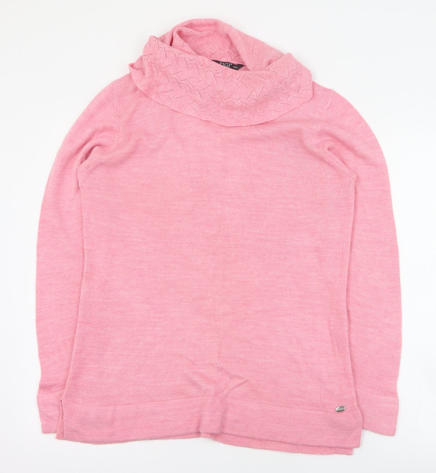Tigi Womens Pink Roll Neck  Acrylic Pullover Jumper Size 14   - 14-16