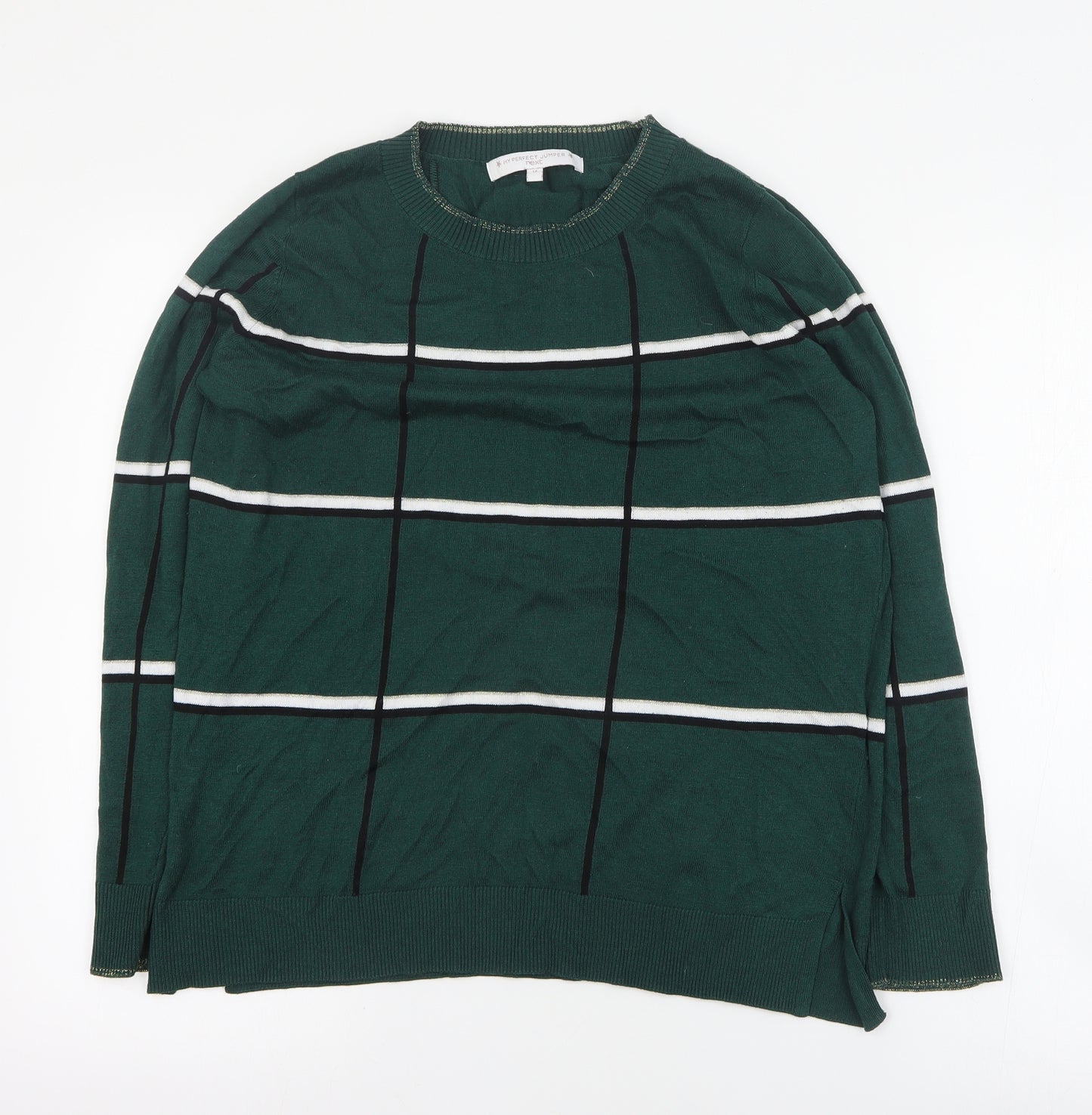 NEXT Womens Green Round Neck  Polyester Pullover Jumper Size 14