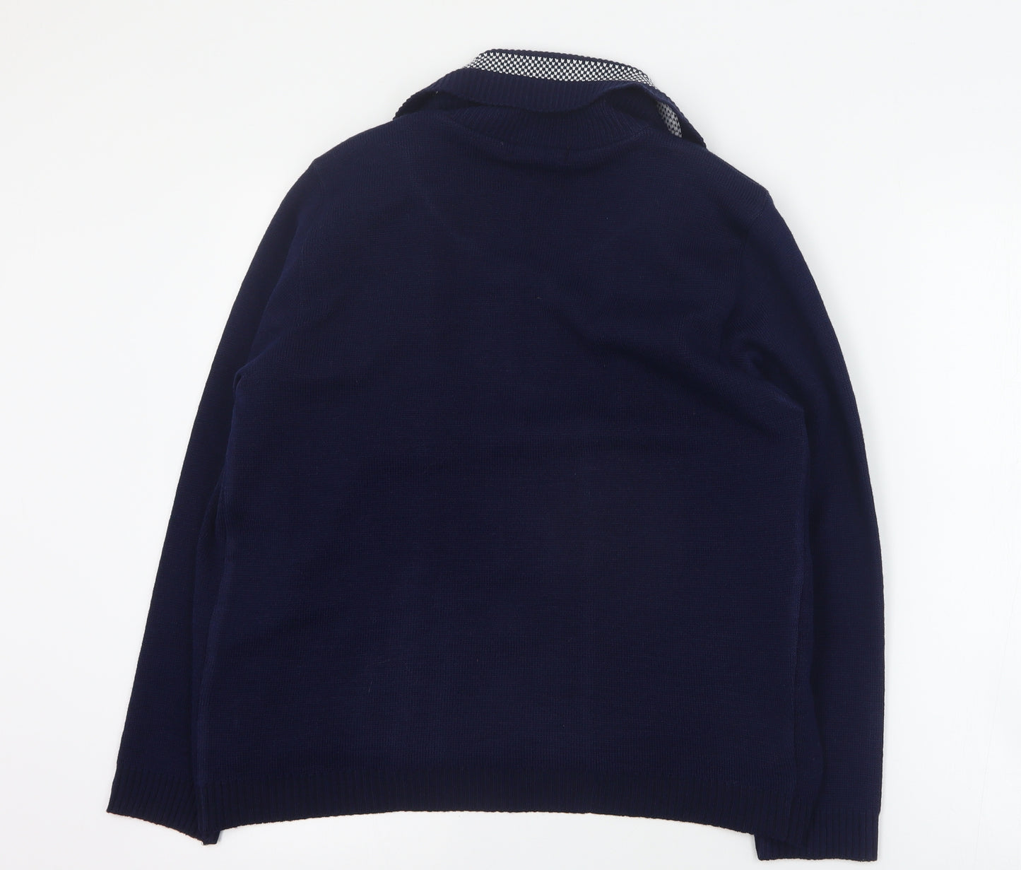Lizzi Clarke Womens Blue Round Neck Striped Acrylic Pullover Jumper Size M   - M/L