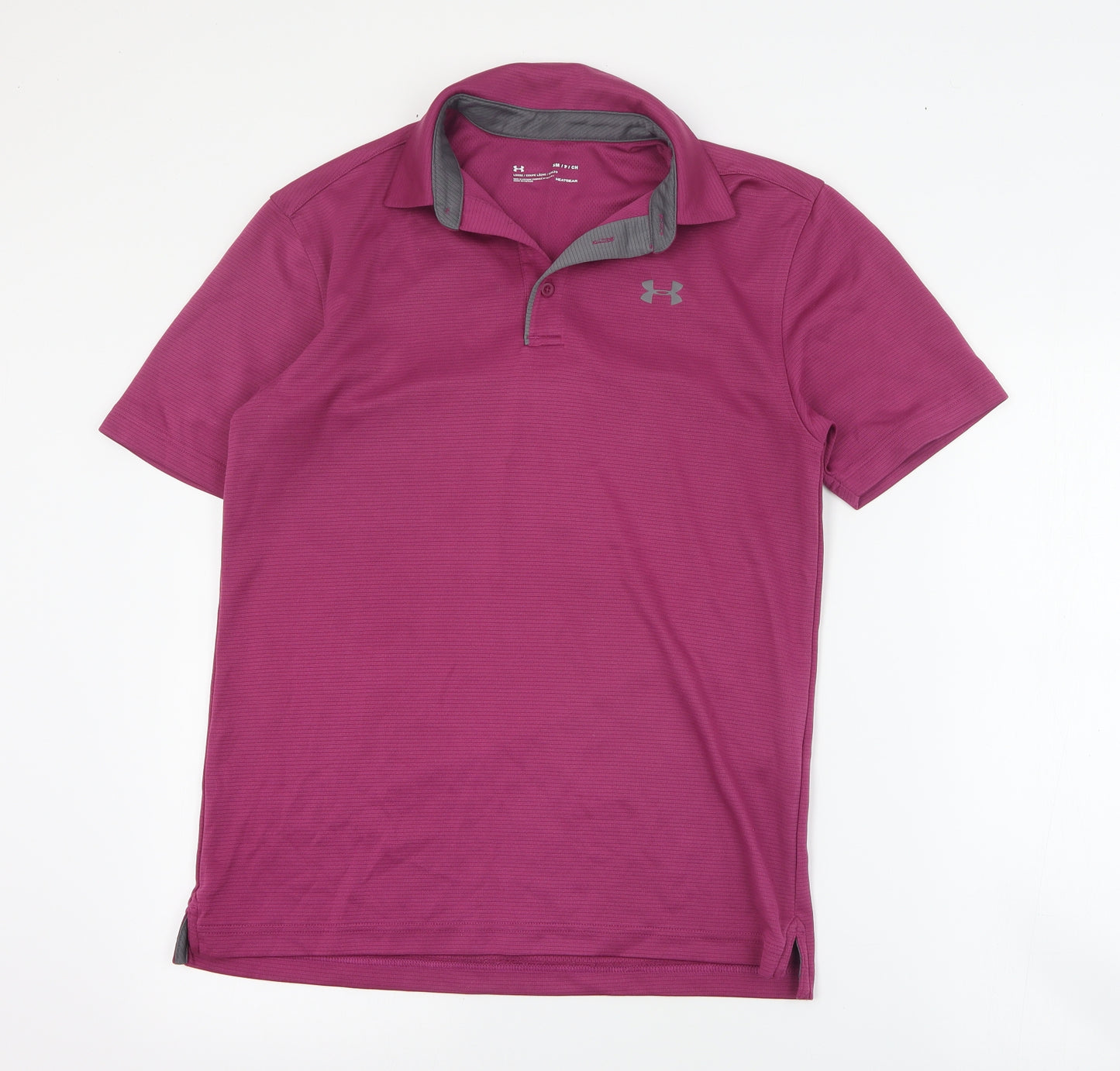Under armour Mens Purple  Polyester  Polo Size S Collared Button