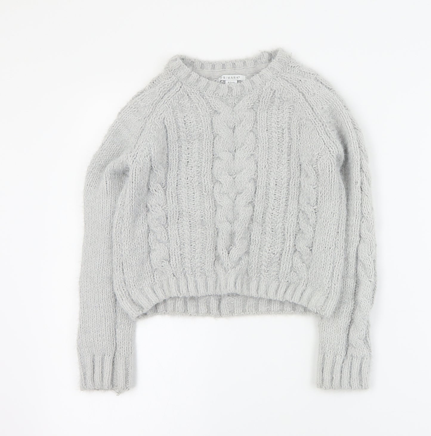 Primark Girls Grey Round Neck  Polyester Pullover Jumper Size 10-11 Years  Pullover