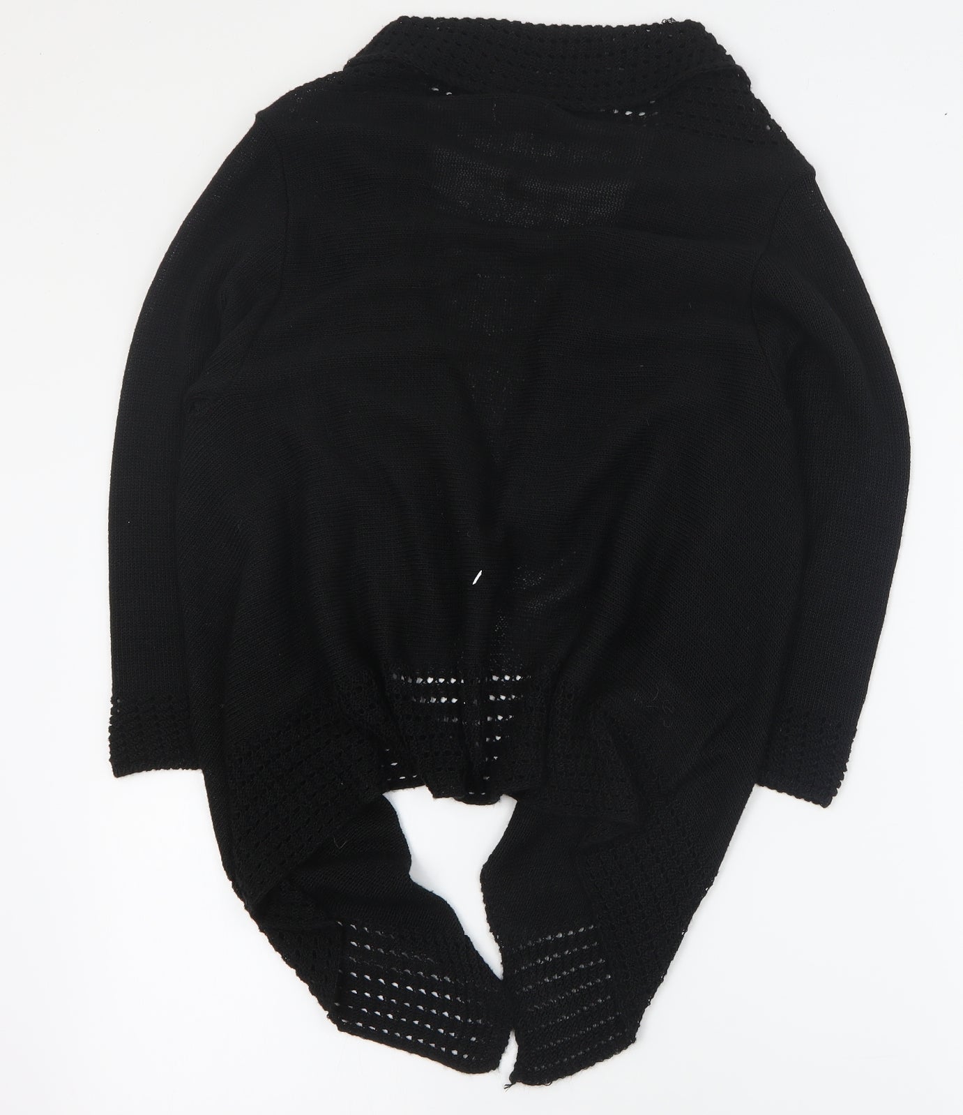 Soon Womens Black V-Neck  Acetate Cardigan Jumper Size M