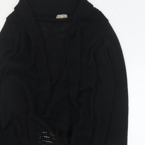 Soon Womens Black V-Neck  Acetate Cardigan Jumper Size M