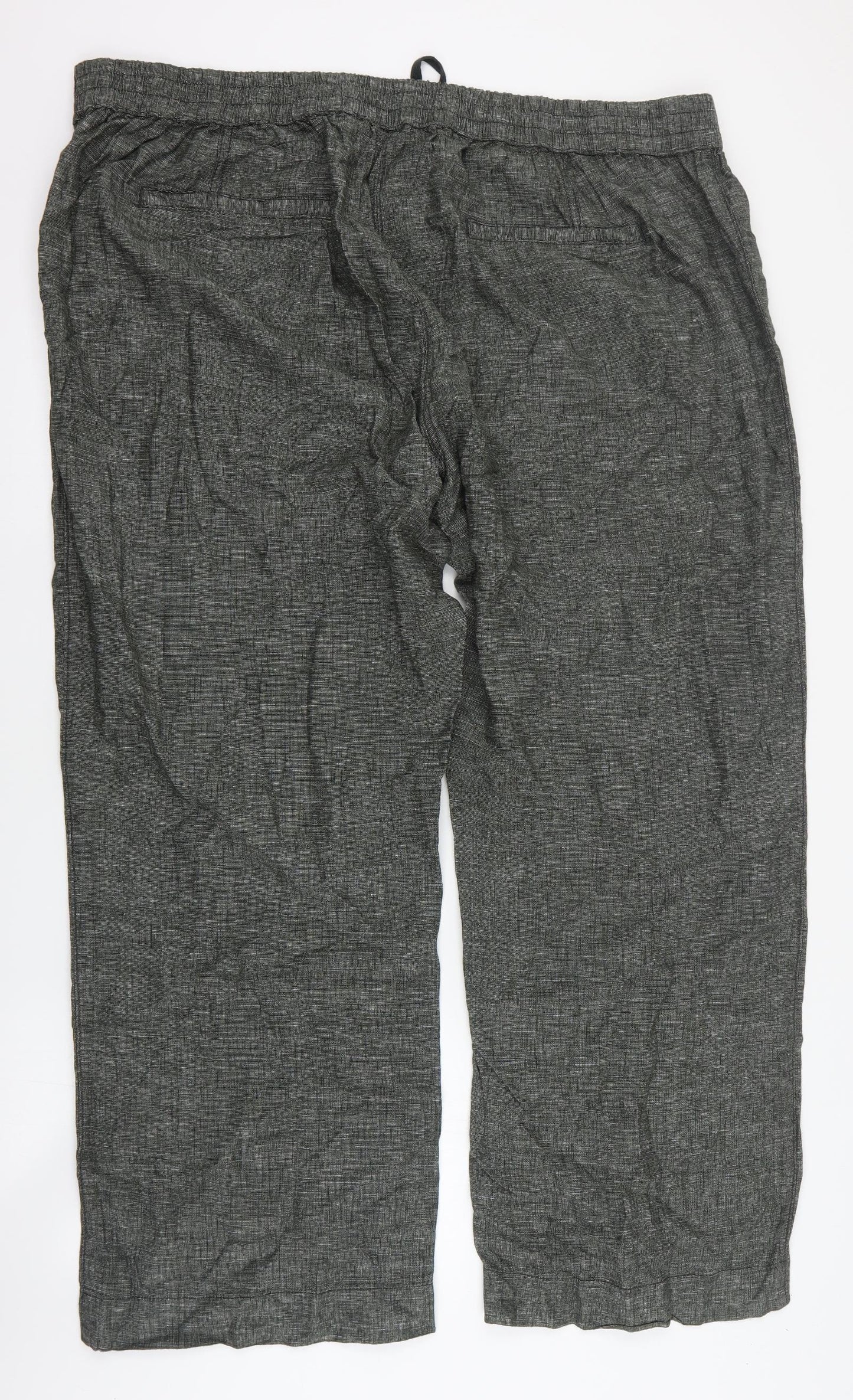 George Womens Grey  Linen Carrot Trousers Size 22 L28 in Regular Drawstring