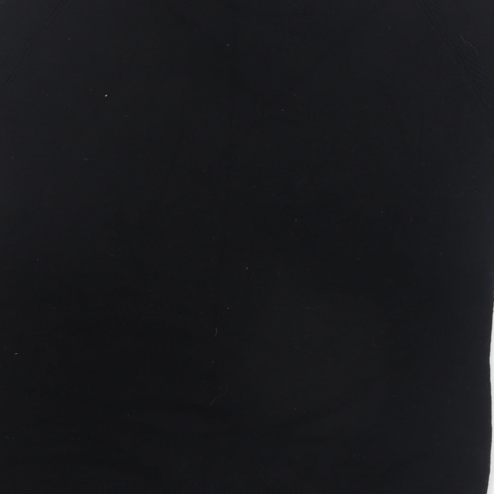 NEXT Womens Black Round Neck Geometric Cotton Pullover Jumper Size 14