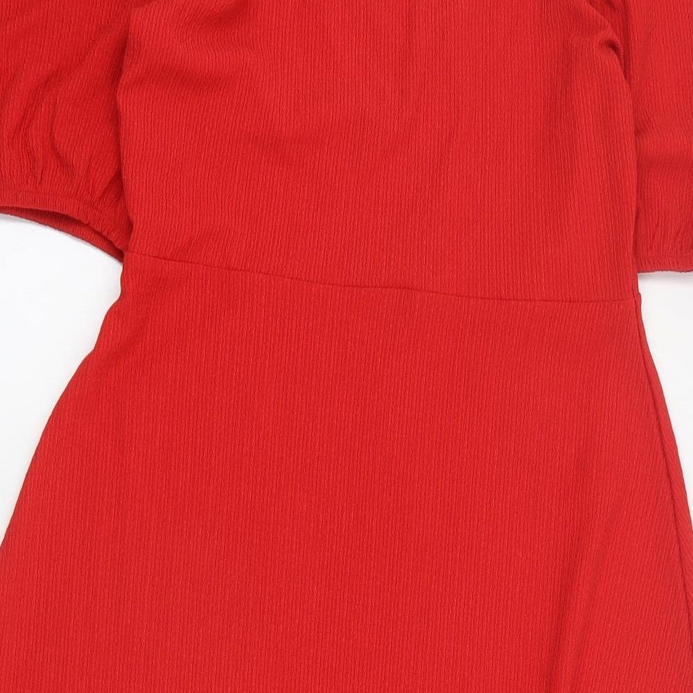 New Look Womens Red  Cotton A-Line  Size 10  Sweetheart Pullover