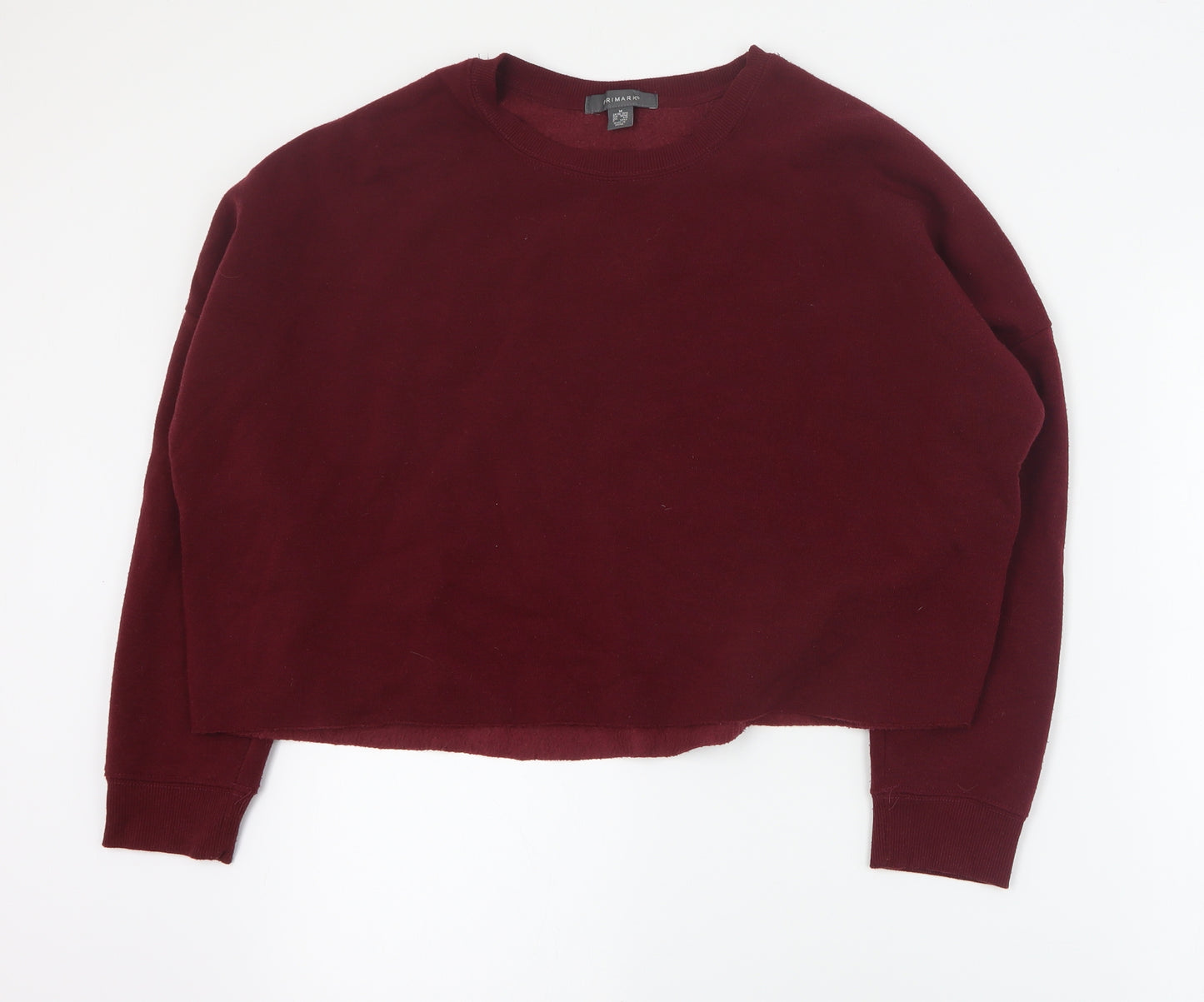 Primark Womens Red  Polyacrylate Fibre Pullover Sweatshirt Size M  Pullover - Cropped