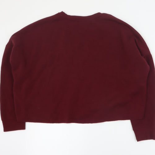 Primark Womens Red  Polyacrylate Fibre Pullover Sweatshirt Size M  Pullover - Cropped