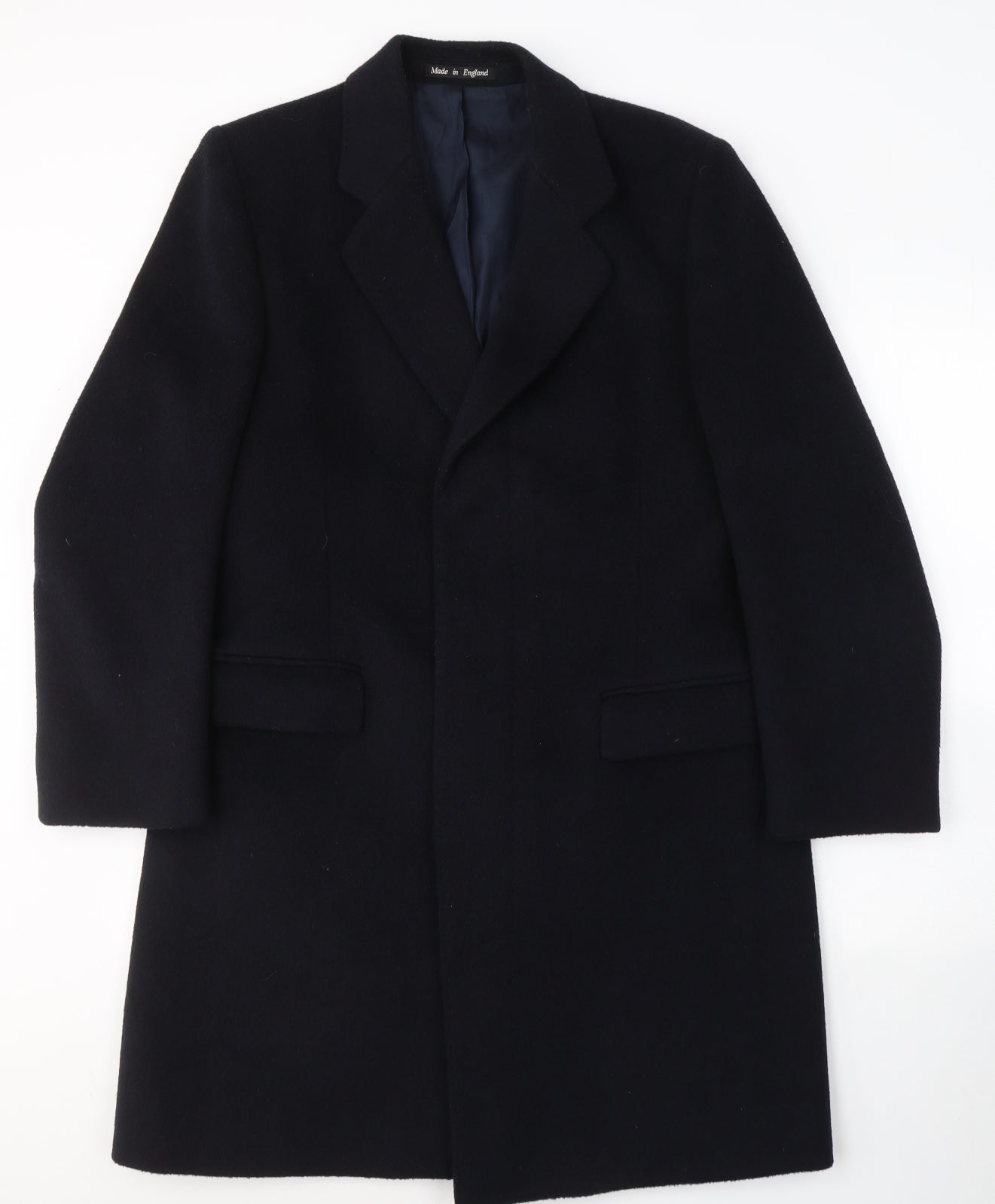 Hardy Amies Mens Black   Pea Coat Coat Size M  Button