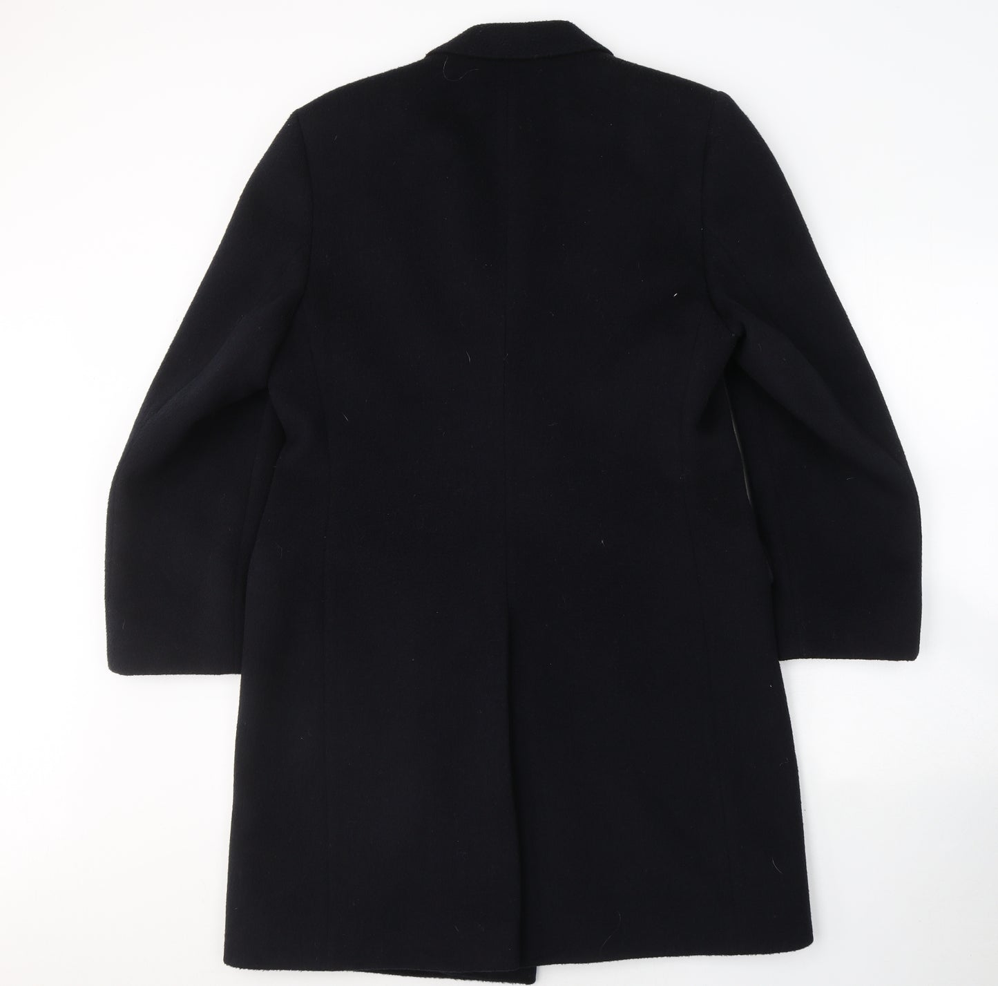 Hardy Amies Mens Black   Pea Coat Coat Size M  Button