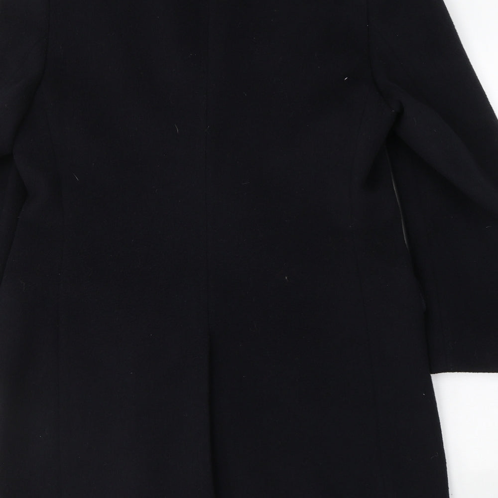 Hardy Amies Mens Black   Pea Coat Coat Size M  Button