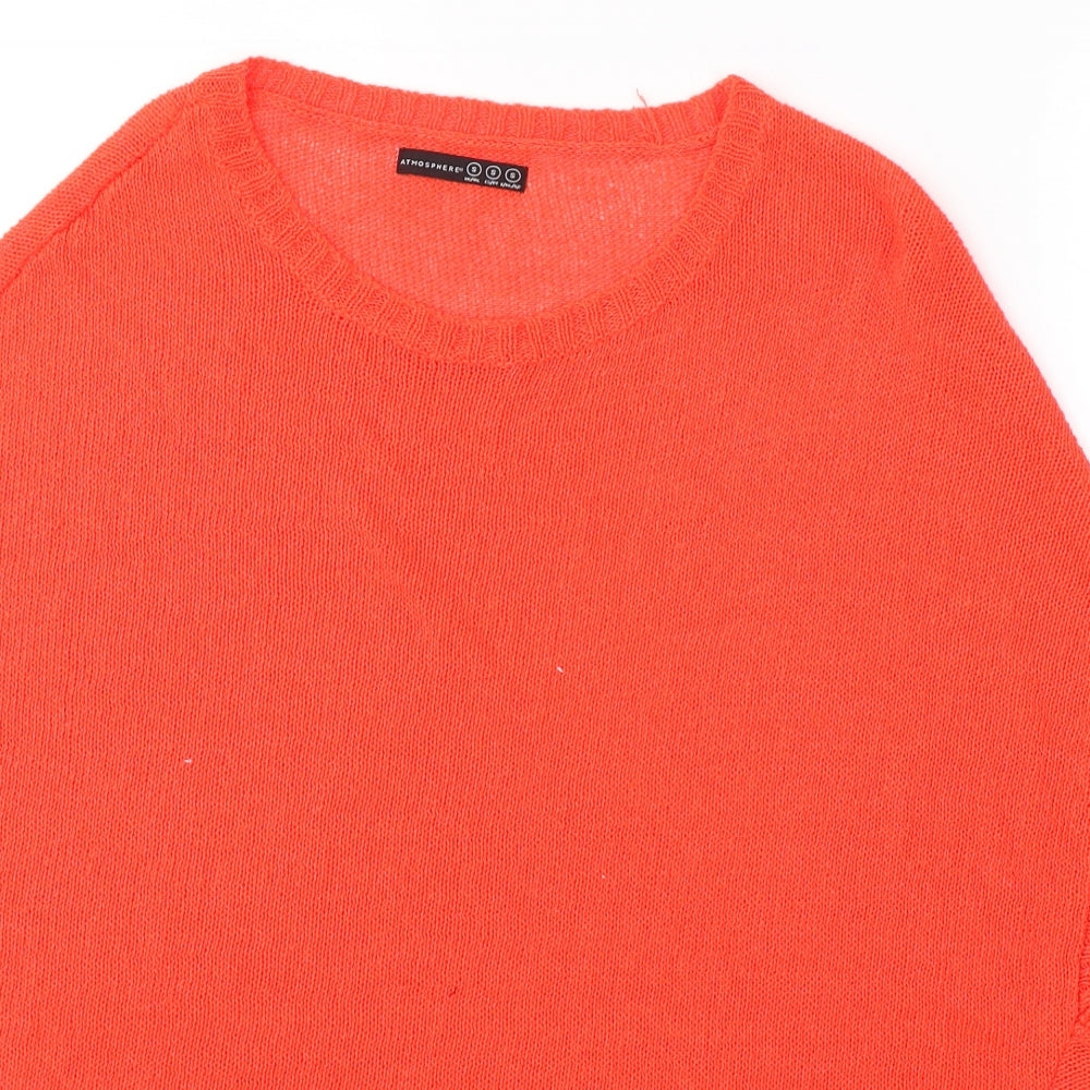 Atmosphere Womens Red Round Neck  Acrylic Pullover Jumper Size S
