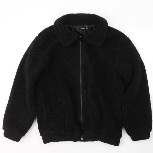 Boohoo Womens Black   Jacket Coat Size 8  Zip