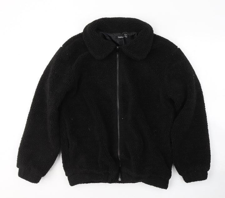 Boohoo Womens Black   Jacket Coat Size 8  Zip