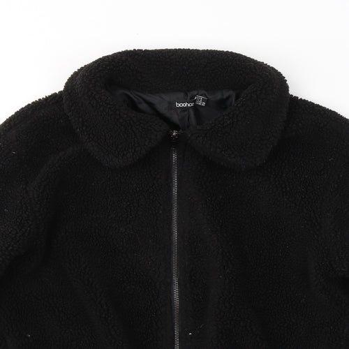 Boohoo Womens Black   Jacket Coat Size 8  Zip