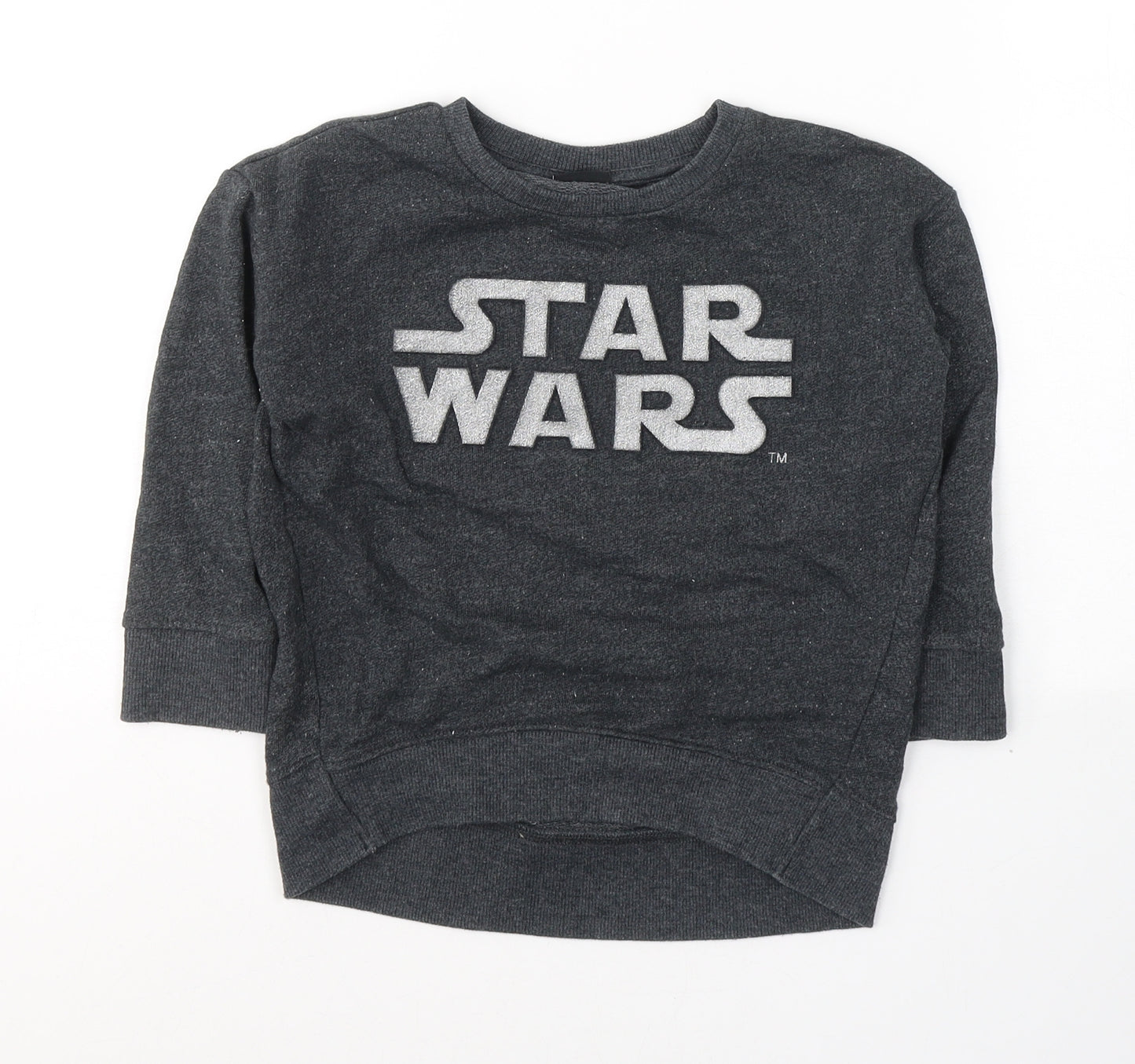 Star Wars Boys Grey  Cotton Pullover Sweatshirt Size 3-4 Years  Pullover