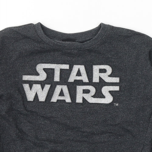 Star Wars Boys Grey  Cotton Pullover Sweatshirt Size 3-4 Years  Pullover